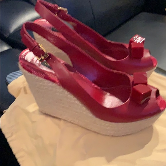 Louis Vuitton sling back wedges - Picture 3 of 10